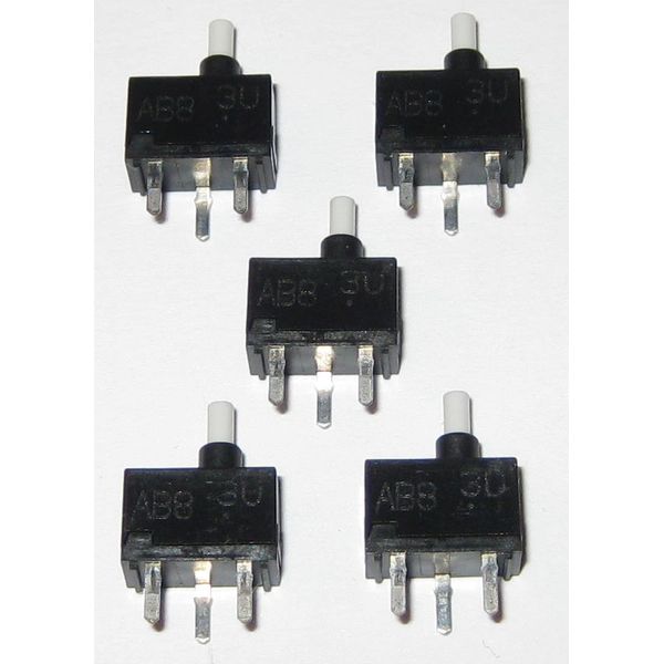 5 X Momentary Pushbutton Micro Switches - PC Board Mount - SPST N.O. - Mini Size