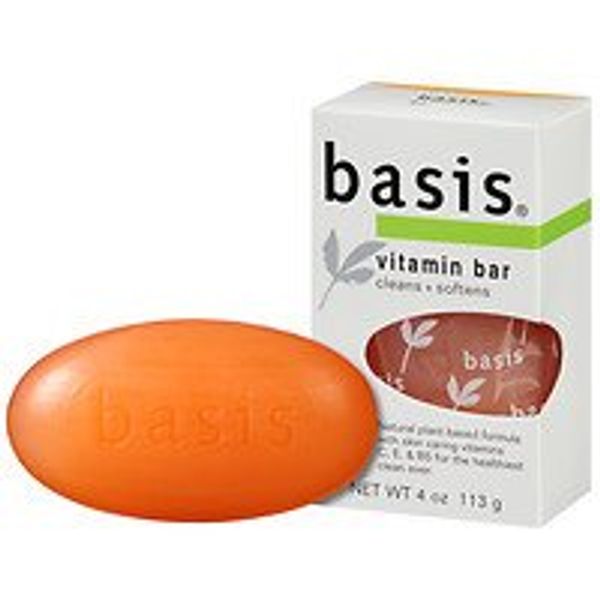 basis vitamin bar soap, cleans + softens, 4 oz - 2pc