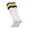 TCK Retro 3 Stripe Tube Socks (Black/Gold, Small)