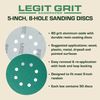 5 inch Sand Paper Disc, 8-Hole, 80 Grit, 50 Pack