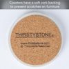 Thirstystone Spiral Sun Natural Sandstone Coaster 4 Pack Eco-Friendly, Absorbent, Easily Wipes Clean