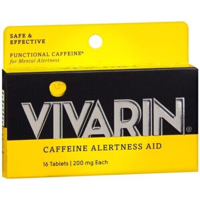 Vivarin Caffeine Alertness Aid For Mental Alertness - 200mg - 16 Tablets - 11/23