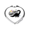 Binosaur binary dinosaur pun LGBT pride statement compact pocket mirror - silver heart shape