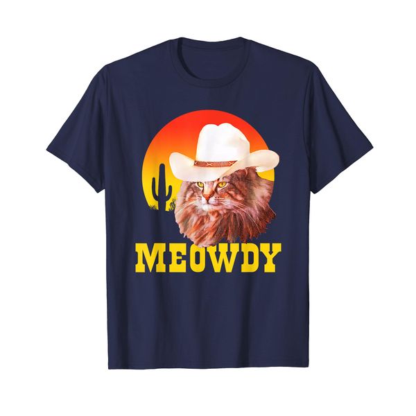 Meowdy! Funny Country Music Cat Cowboy Hat Vintage T-Shirt