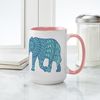 CafePress Blue Elephant 15 oz (444 ml) Ceramic Coffee Mug