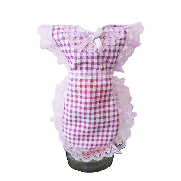 Gingham Check Print Apron Coverup Pancake Syrup Catsup Dish Soap Bottle Fun Gift