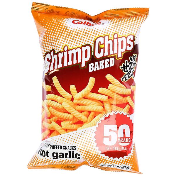 Calbee Baked Shrimp Chips - Hot Garlic - 3.3 oz - 2 Pack