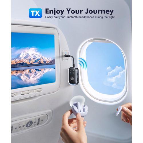 RIWUSI 2 in 1 Bluetooth Transmitter Receiver, Wireless Bluetooth 5.3 Adapter - Dual Pairs for AirPods, All Headphones, Use with 3.5mm Aux Audio Jack on Airplane, Home/Car Stereo, Gym, iPad/Tablets