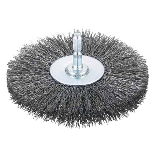 TRUSCO TB-6252-60 Wheel Brush with Axis φ3.9 x Axis 0.25 inches (6.35 mm) Steel Wire 0.3