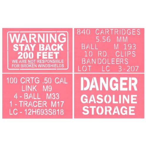 DANGER Stencil Sheet Set of 4 18x28cm