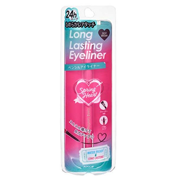 Spring Heart Long Lasting Eyeliner (Retractable Pencil Eyeliner) Deep Brown 1 Piece (x1)