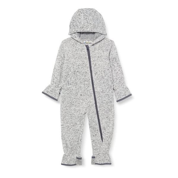Playshoes Fleece-Overall Unisex Kinder Jumpsuit, grau Strickfleece, 62