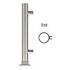 Brushed Stainless 20" High 1" Round PP56 Slimline Series Straight Front Counte
