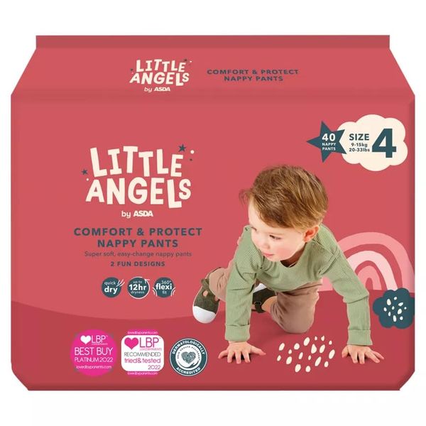 2X ASDA Little Angels Size 4 Nappy Pants 40 Pack