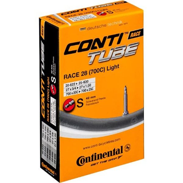 Continental Light 42mm Presta Valve Tube, Black, 700 x 18-25cc