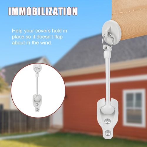 Seprochoo Replacement Shade Parts Bungee End Cap Kit, for Exterior Cordless Roller Shades Outdoor Blinds (2pcs, White)