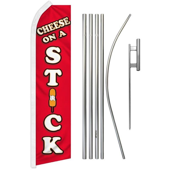 Cheese On A Stick Super Swooper Flag & Flag Pole Kit & Ground Spike