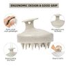 Scalp Massager, Wheat Straw Shampoo Brush Silicone Hair Care Scalp Scrubber Exfoliator Brush for Men Women Kids Pets Wet Dry Curly Straight Thick Thin Long Short Hair, Beige