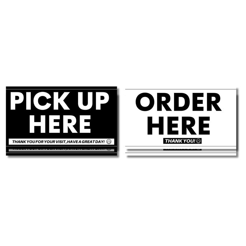 Order Here Pickup Here Restaurant & Store Vinyl Sign Stickers, 4 Pack 8 ...