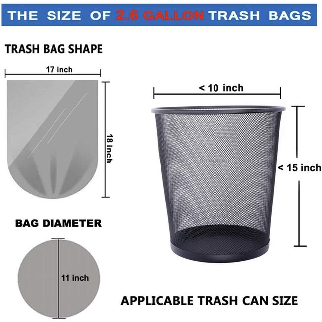 Small Trash Bags 4 Gallon - Unscented 4 Gal Bathroom Trash Bags, Small  Garbage Bags for Bathroom Office Bedroom, White 4 Gallon Trash Bag Plastic  Mini