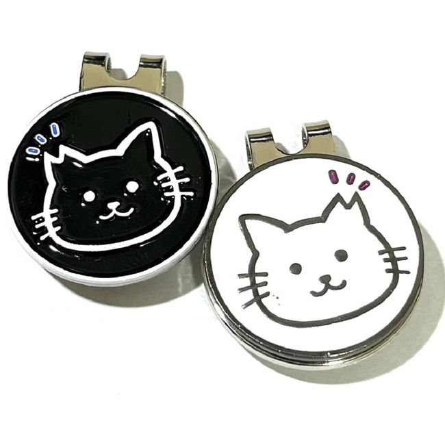 (Invoice System Compatible) Golf Marker, Protective Cat, Cute, Perfect Gift, Stylish, Magnetic Hat Clip, Set of 2