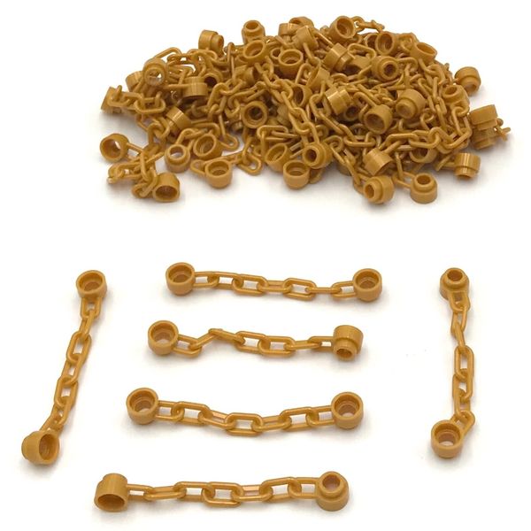 Lego 50 New Pearl Gold Chain 5 Links Castle Chainlink Pieces