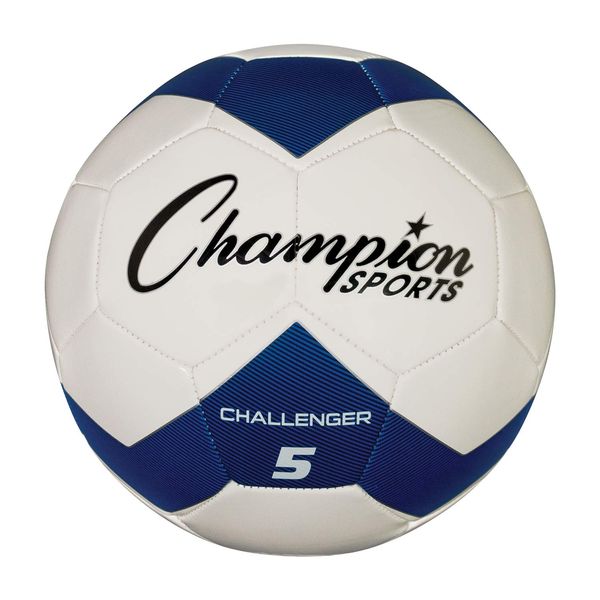 Champion Sports Challenger Soccer Ball, Size 5, Blue/White