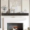 60X8X3 Fireplace Mantel - Handcrafted Hollow Rustic Solid Wood Wall Mounted Floa