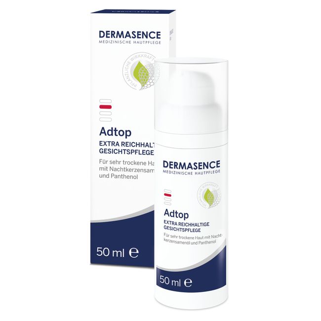 DERMASENCE Adtop Extra Reichhaltige Gesichtspflege, 50 ml - Sehr reichhaltige Gesichtspflege bei sehr trockener Haut - schützt vor dem Austrocknen und Umwelteinflüssen - mit Jojobaöl und Vitamin E