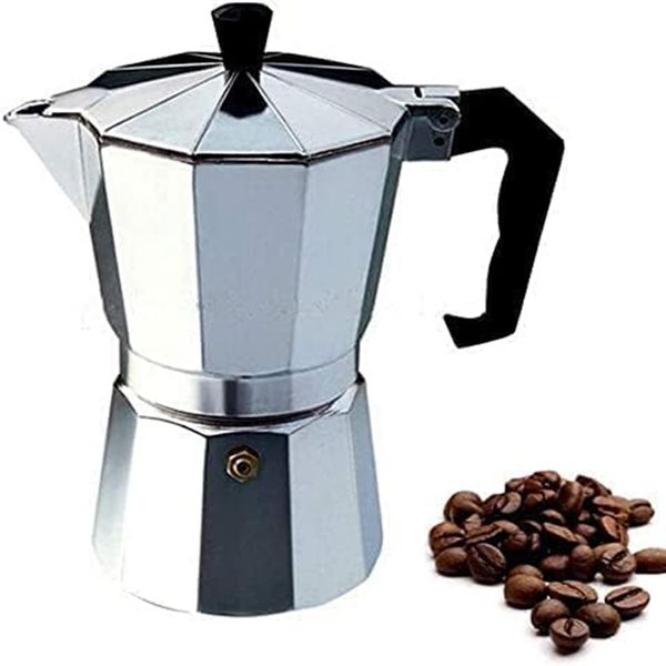 ITRAT Italian Espresso Stove Top Coffee Maker Espresso Cups Italian Stove Top Coffee Continental Percolator Pot Jug, Camping, Caravan, Brewing Rich Coffee Moka Pot (3 Cups / 150ml)