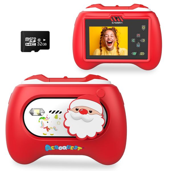 AEROQUEST Kids Camera Toys for Girls Ages 3-12,1080P HD Digital Video Camcorder Camera for Kids,Christmas Birthday for Toddlers - 32GB SD Card Included