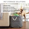 Bone Dry Pet Storage Collection Striped Paw Patch Bin, Large Round, Brown