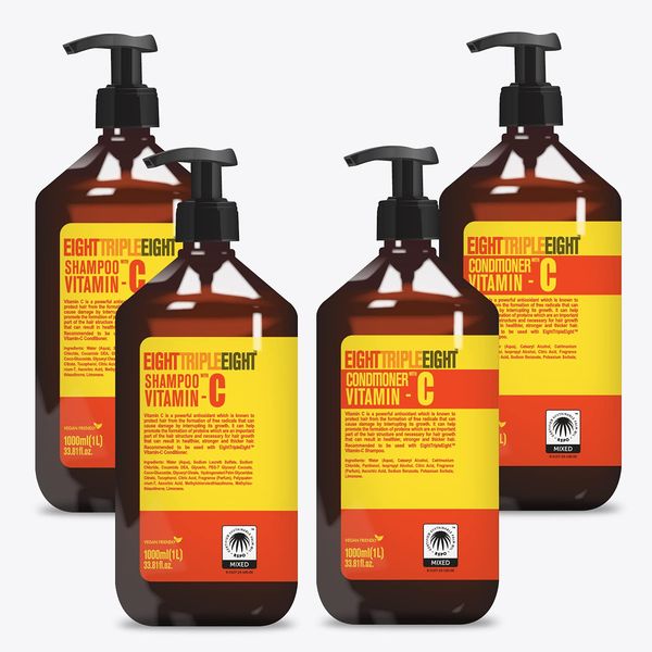 Eight Triple Eight Vitamin C Hair Care Set- 2x Shampoo & 2x Conditioner 1 Litre