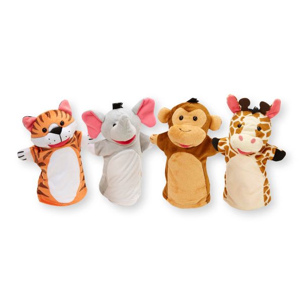 Melissa & Doug Zoo Friends Hand Puppets Puppets and Theaters Themed Puppet Sets 3+ Gift for Boy or Girl