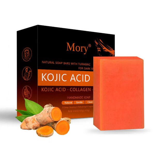 Kojic Acid Soap, Dark Spot Remover for Face and Body, Moisturizing Vitamins C Soap for Acne Blackheads Remover