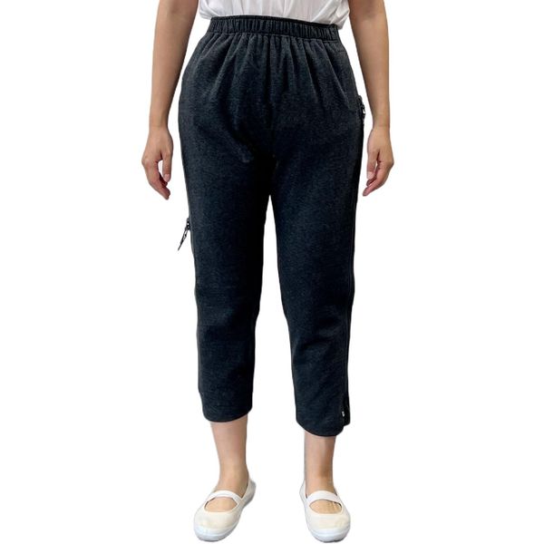 Hanasan Terrace Nursing Nursing Pants, Full Open Side Pants, All Seasons, Women's, Full Opening, Zipper Pants, Side Zipper, Nursing Pants, Sweatpants, Full Elastic Waist, charcoal gray