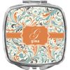YouCustomizeIt Personalized Orange & Blue Leafy Swirls Compact Makeup Mirror