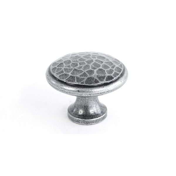 Handmade Beaten Knob 1 1/4" - Pewter Patina