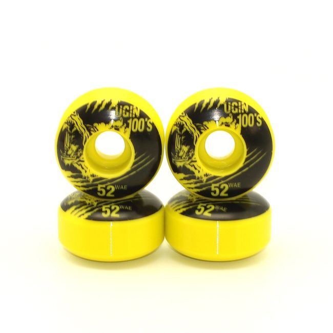 PU Skateboard Wheels Double Rocker Skateboard Wheels Hardness SHR-100A 75% Rebound Coefficient 52 * 30mm Set of 4 Yellow