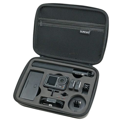 SUREWO Surface Waterproof DJI Action 5 Pro Carrying Case, Portable Travel Bag Compatible with DJI Osmo Action 5 Pro/4/3 Adventure Combo Accessories, black, Not applicable