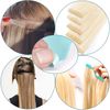 Hair Extension Tape Tabs, 96pcs Pre-cut Double Sided Adhesive Tapes in Hair Extensions, Beauty Tool for Human Hair Weft Replacement - Waterproof Wig Tape Toupee Tape (4 x 0.8 cm, Blue)
