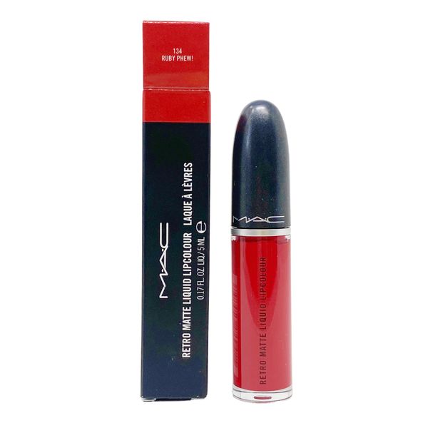 MAC Retro Matte Liquid Lipcolour - 134 Ruby Phew! (Vivid blue-red) .17 Fl Oz/5mL