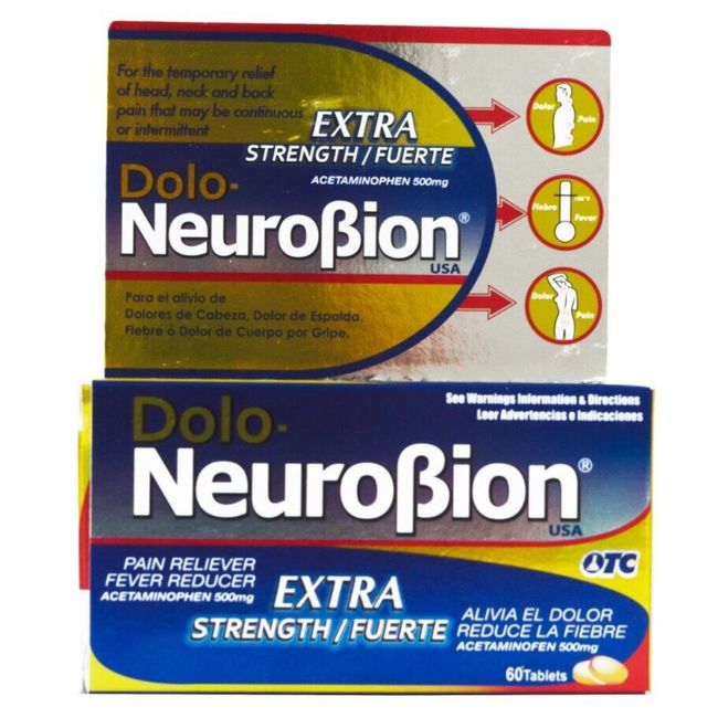 Dolo-Neurobion for Pain and Fever, Extra Strength, 60 tablets    Exp  12/2025