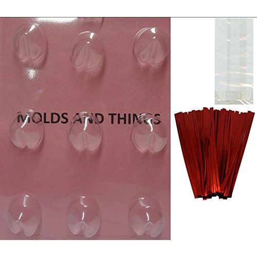 FORTUNE COOKIES Chocolate Candy Mold With © Molding Instruction + 50 set of packaging Kit