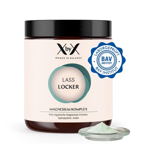XbyX Lass Locker 120 g | 60 Portionen | Magnesium Pulver für Energie, Muskeln & Knochen | Dreifach Magnesium Komplex - Glycinat, Malat, Citrat | Ohne Süßungsmittel | Aus Deutschland
