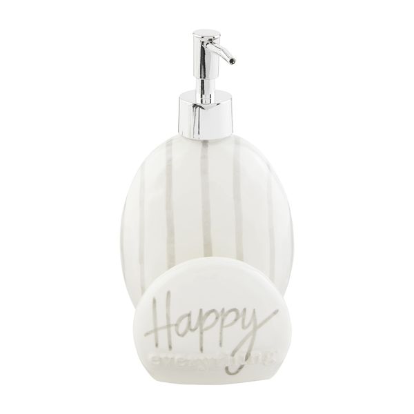 Mud Pie, White, 5" x 4 1/4" Happy Sponge Soap Pump