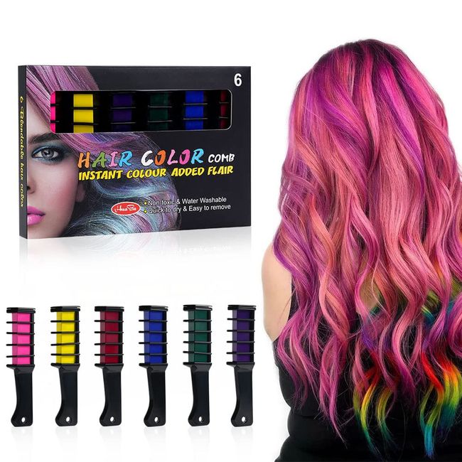 10 Color Hair Chalk for Girls Kids-New Hair Chalk Comb Temporary Washa