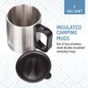 Valiant Insulated Camping Mug Twin Pack, Silver