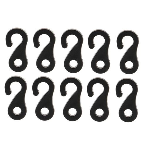 10pcs Camping Tent Hook Canopy Windproof Hook Plastic Shock Bungee Cord Hook Elastic Rope End Buckle