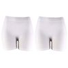 MOPAS Basic Solid Biker Short Spandex Yoga Leggings (12 Inch, White & White)